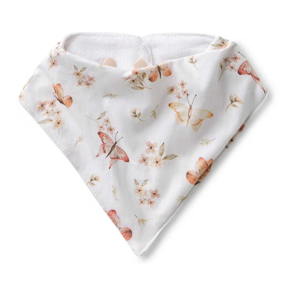 Organic baby dribble bib with soft terry cotton backing