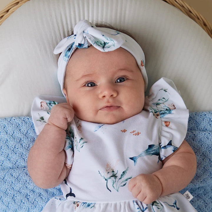Snuggle Hunny Ocean organic cotton topknot for babies