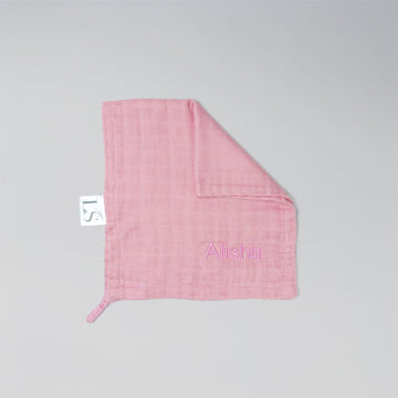 Personalised Bamboo Muslin Cloth - Pink