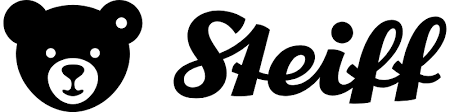 Steiff logo with a bear face icon on a white background