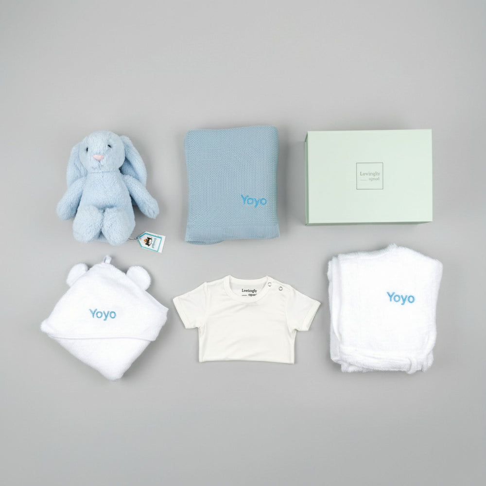 Personalised Super Luxe Baby Boy Gift Hamper