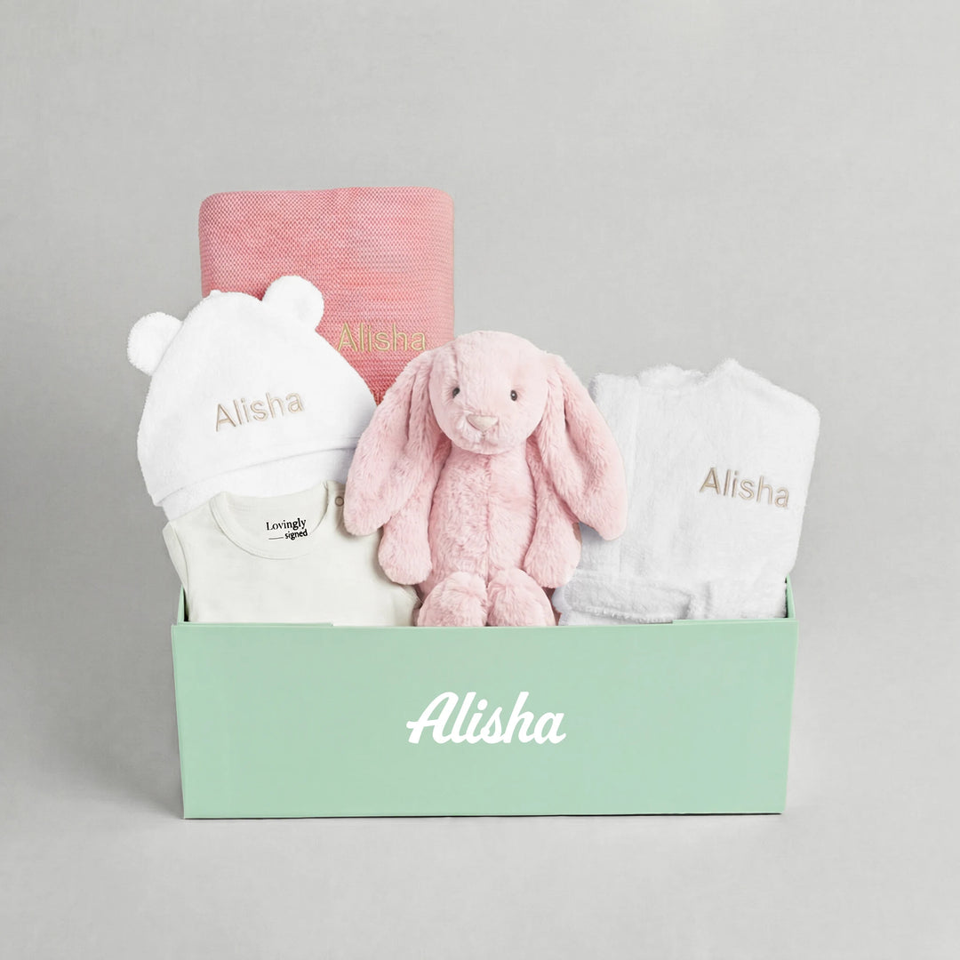 Personalised Super Luxe Baby Girl Gift Hamper