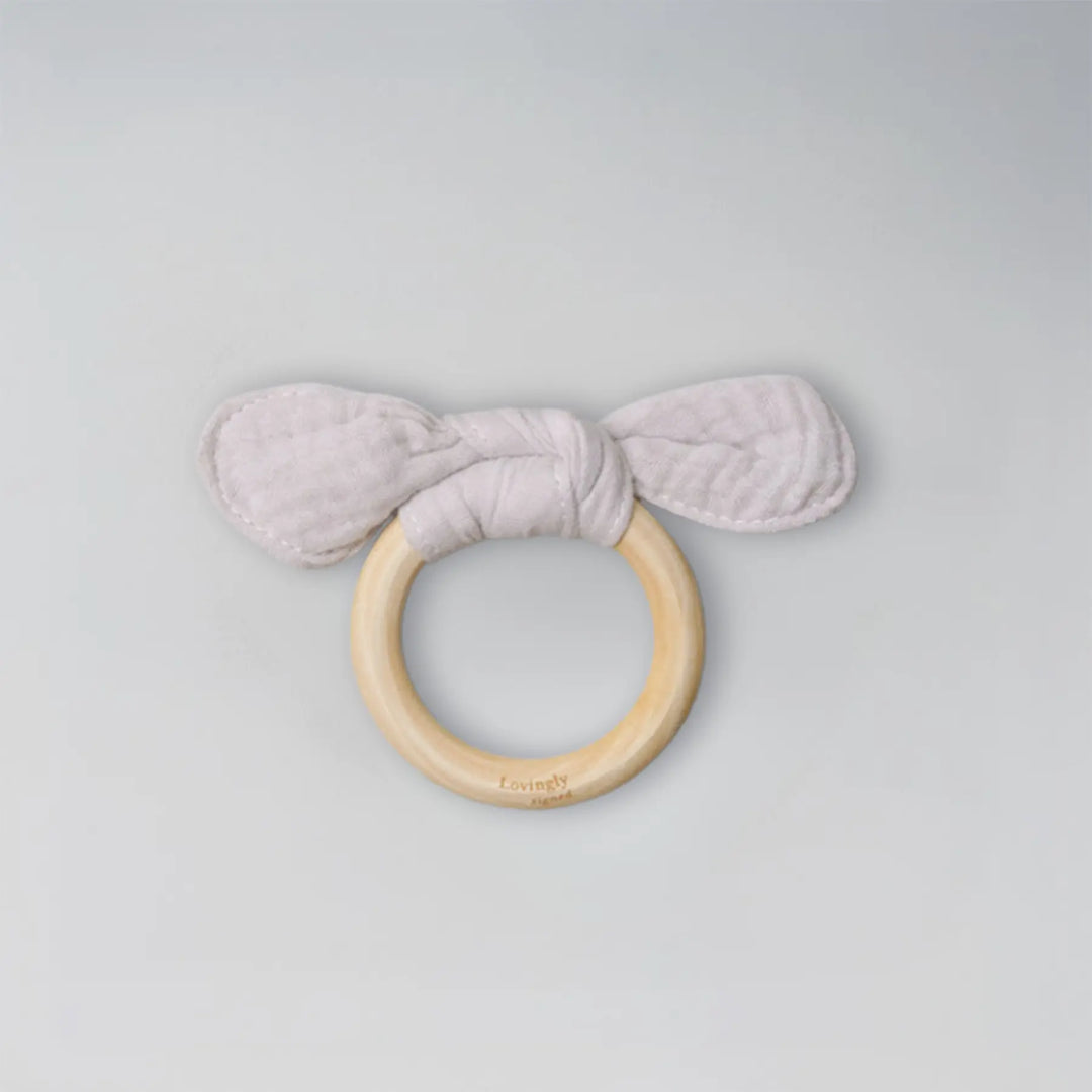 Grey Bunny Ear Fabric Teether