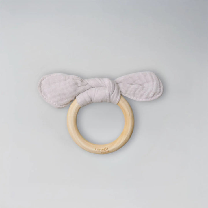 Grey Bunny Ear Fabric Teether