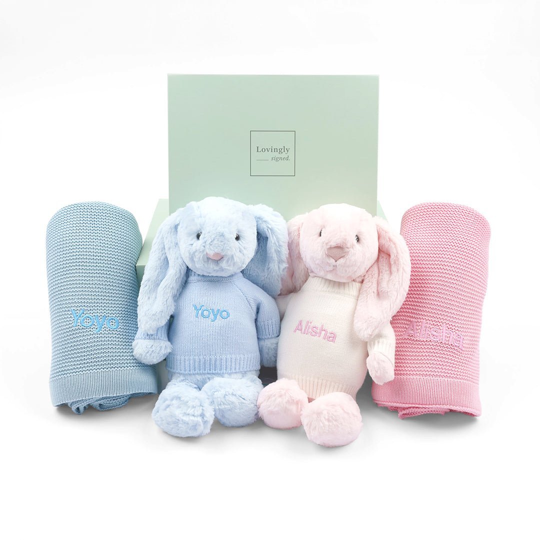 Personalised Twin Blanket Gift Set 