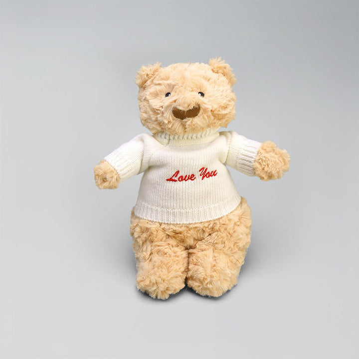 Hugsy Bear with "Love You" Personalised Message on Shirt