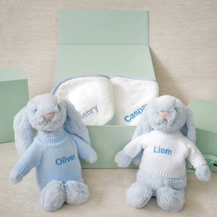 Personalised Twins Towel Set (Multiple Colour Options)