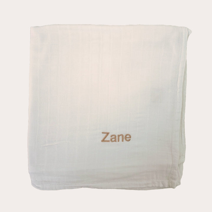 Personalised Bamboo Muslin Swaddle (Multiple Colour Options)