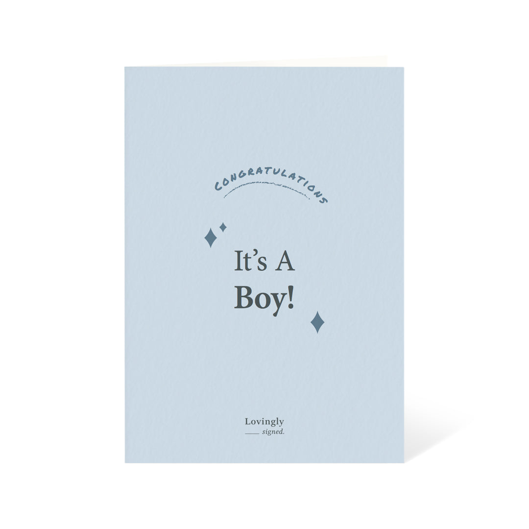 It's a Boy! Newborn Baby Congratulations Card - LOVINGLY SIGNED (SG)