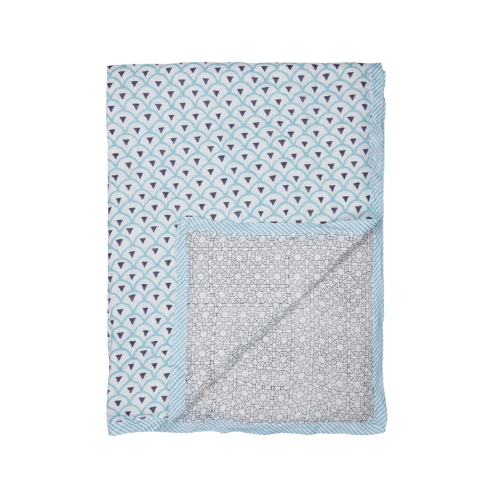 Feroza Personalised Baby Quilt - Kyoto Aqua 