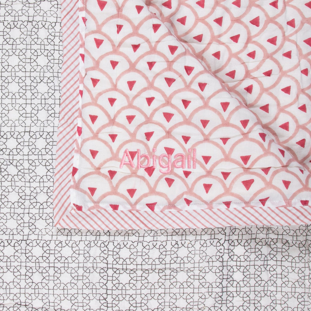 Feroza Personalised Baby Quilt - Kyoto Rose