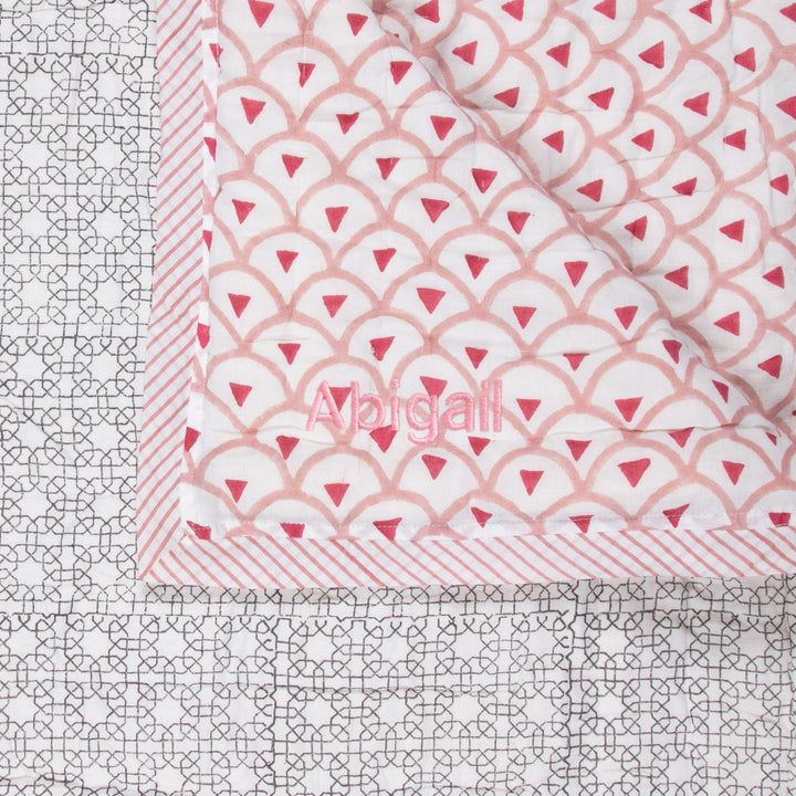 Feroza Personalised Baby Quilt - Kyoto Rose